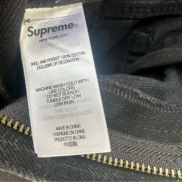 SUPREME Shorts Men 32 Denim Jeans Jorts Logo Streetwear Black - Picture 10 of 12